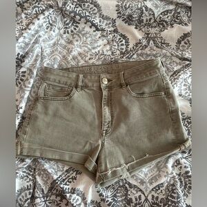 American Eagle Outfitters High Rise Green Jean Shorts